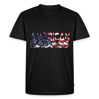 American Badass - vrai mec américain! - T-shirt Premium bio Homme - noir - Devant - Nico (187cm)