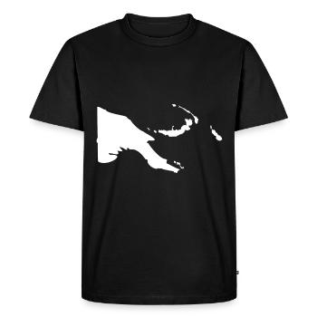 Drapeau de la carte de la Papouasie-Nouvelle-Guinée - T-shirt Premium bio Homme - noir - Devant - Nico (187cm)