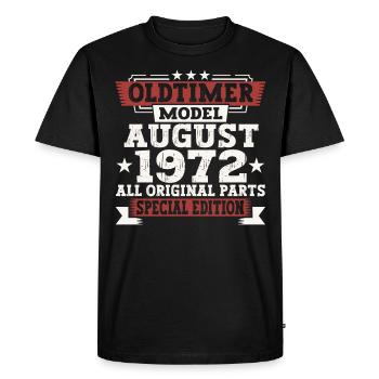 Oldtimer August 1972 50th Birthday Gift Fun - Men's Premium Organic T-Shirt - black - Front - Nico (187cm)
