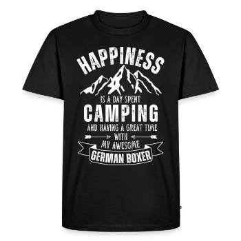 Camping et boxeur allemand - T-shirt Premium bio Homme - noir - Devant - Nico (187cm)
