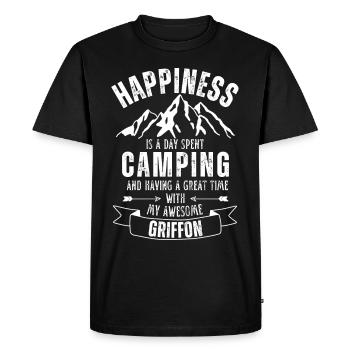 Camping et Griffon - T-shirt Premium bio Homme - noir - Devant - Nico (187cm)