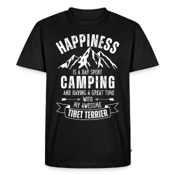 Camping et terriers tibétains - T-shirt Premium bio Homme - noir - Devant - Nico (187cm)
