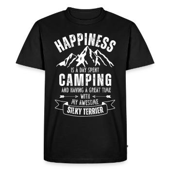 Camping et Silky-Terrier - T-shirt Premium bio Homme - noir - Devant - Nico (187cm)