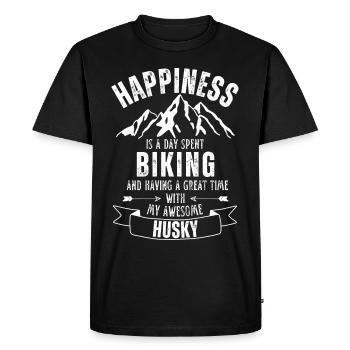 Cycling and Husky - Men's Premium Organic T-Shirt - black - Front - Nico (187cm)