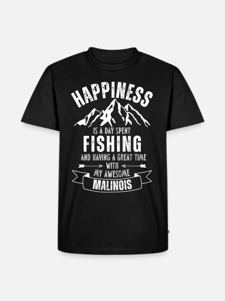 Pêche et Malinois - T-shirt Premium bio Homme - noir