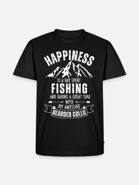 Pêche et Bearded-Collie - T-shirt Premium bio Homme - noir