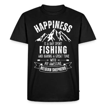 Pêche et Berger Belge - T-shirt Premium bio Homme - noir - Devant - Nico (187cm)