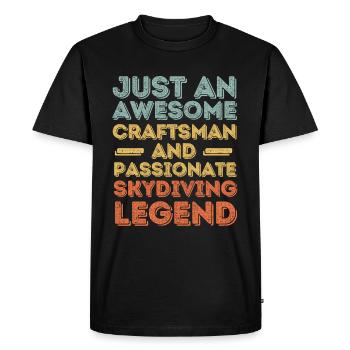 Craftsman skydiving retro - Men's Premium Organic T-Shirt - black - Front - Nico (187cm)