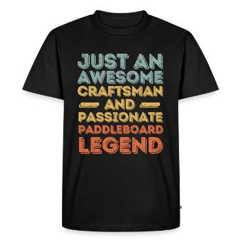 Handwerker Paddleboard retro - Männer Premium Bio T-Shirt - Schwarz - Vorne - Nico (187cm)