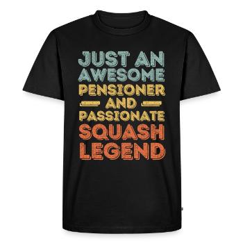 Retraité Squash rétro - T-shirt Premium bio Homme - noir - Devant - Nico (187cm)