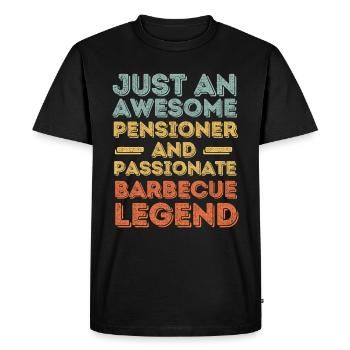 Pensioners BBQ grill retro - Men's Premium Organic T-Shirt - black - Front - Nico (187cm)