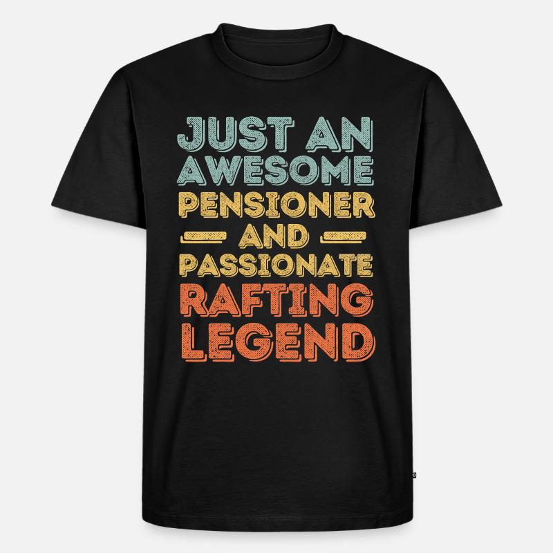Rentner Rafting retro - Männer Premium Bio T-Shirt - Schwarz