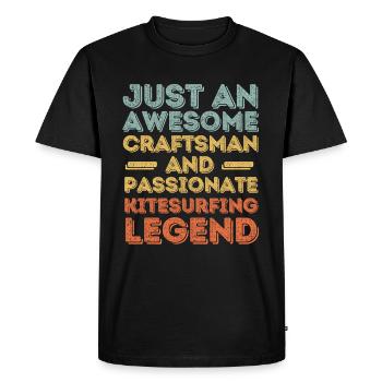Artisan Kitesurf rétro - T-shirt Premium bio Homme - noir - Devant - Nico (187cm)