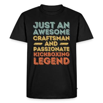 Craftsman Kickboxing retro - Men's Premium Organic T-Shirt - black - Front - Nico (187cm)