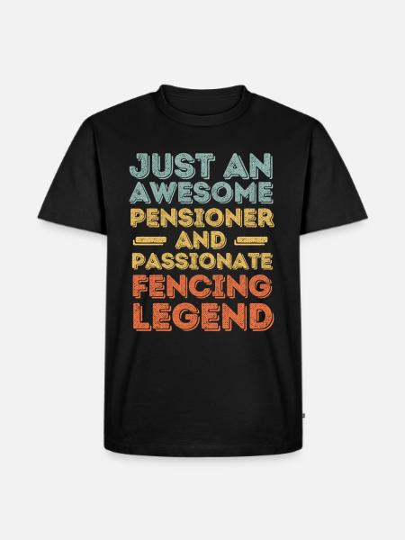 Pensioner fencing retro - Men's Premium Organic T-Shirt - black
