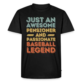 Pensioner baseball retro - Men's Premium Organic T-Shirt - black - Front - Nico (187cm)