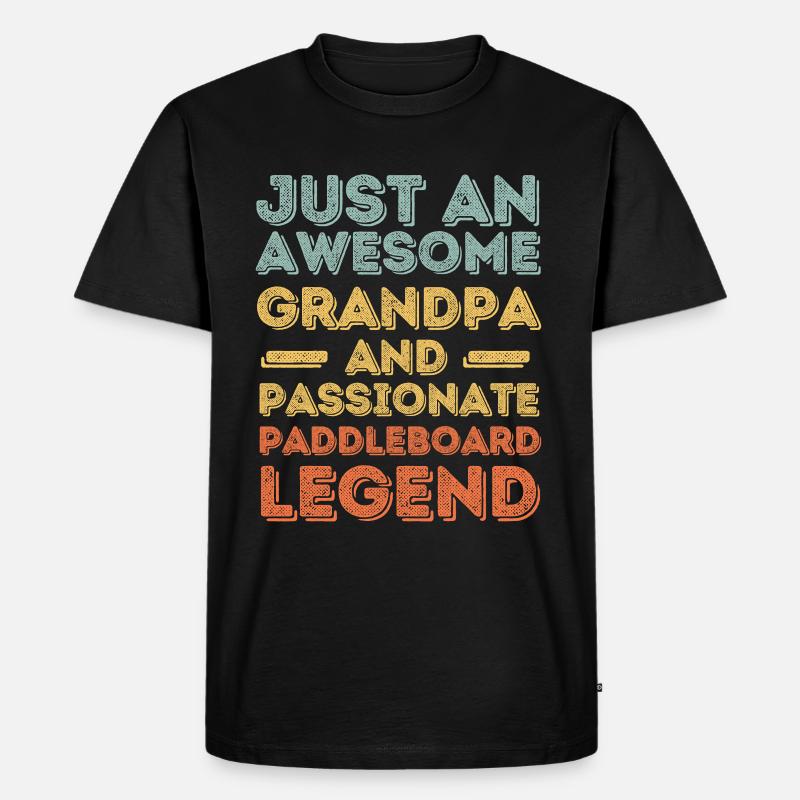 Opa Paddleboard retro - Männer Premium Bio T-Shirt - Schwarz