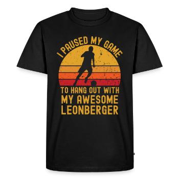 Le football et Leonberger - T-shirt Premium bio Homme - noir - Devant - Nico (187cm)