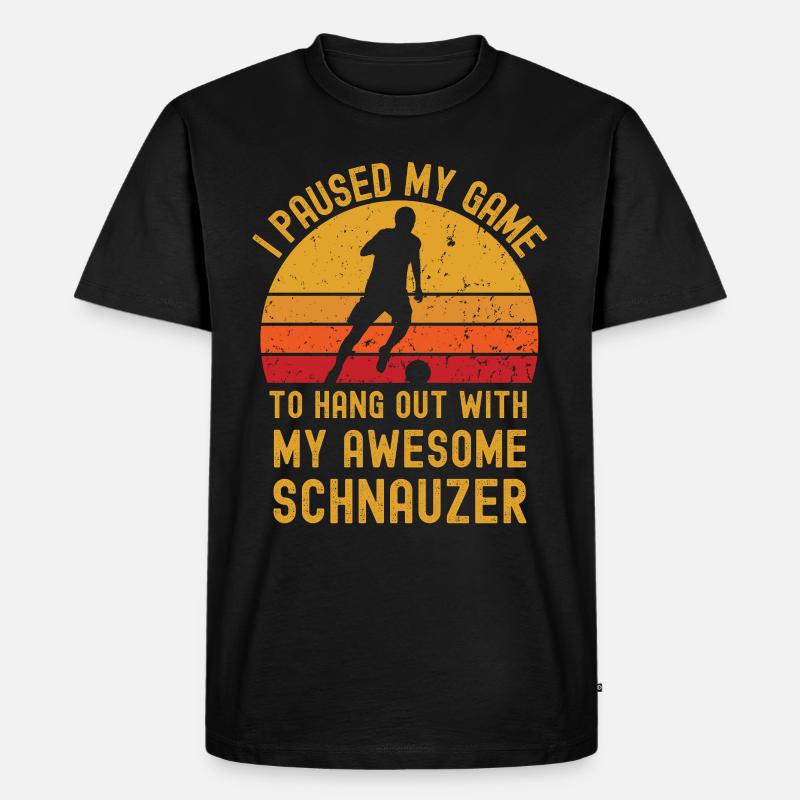 Fußball und Schnauzer - Männer Premium Bio T-Shirt - Schwarz