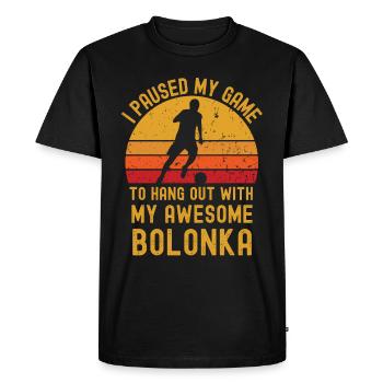 Football et Bolonka - T-shirt Premium bio Homme - noir - Devant - Nico (187cm)
