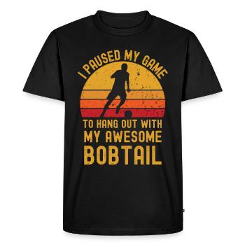 Football and Bobtail - Men's Premium Organic T-Shirt - black - Front - Nico (187cm)