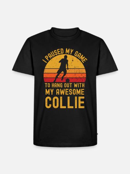 Football and Collie - Men's Premium Organic T-Shirt - black
