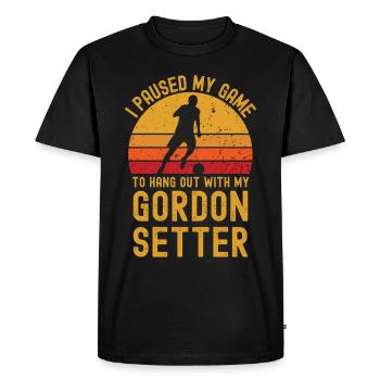 Football and Gordon-Setter - Men's Premium Organic T-Shirt - black - Front - Nico (187cm)