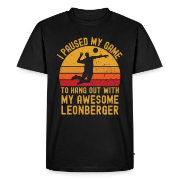 Volleyball et Leonberger - T-shirt Premium bio Homme - noir - Devant - Nico (187cm)
