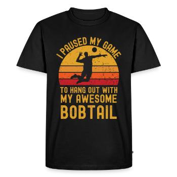 Volleyball and Bobtail - Men's Premium Organic T-Shirt - black - Front - Nico (187cm)