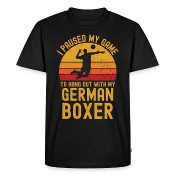 Volleyball et boxeur allemand - T-shirt Premium bio Homme - noir - Devant - Nico (187cm)