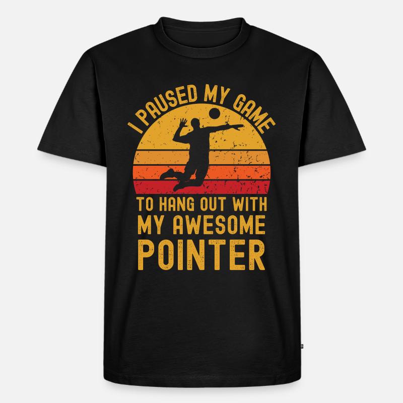 Volleyball et Pointer - T-shirt Premium bio Homme - noir