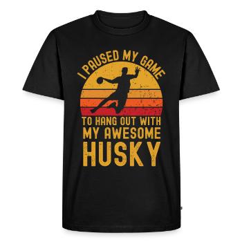 Handball and Husky - Men's Premium Organic T-Shirt - black - Front - Nico (187cm)