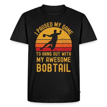 Handball and Bobtail - Men's Premium Organic T-Shirt - black - Front - Nico (187cm)