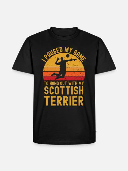 Volleyball and Scottish Terriers - Men's Premium Organic T-Shirt - black