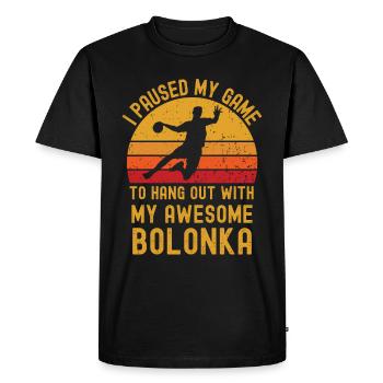Handball et Bolonka - T-shirt Premium bio Homme - noir - Devant - Nico (187cm)