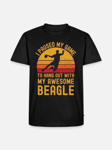 Handball et Beagle - T-shirt Premium bio Homme - noir