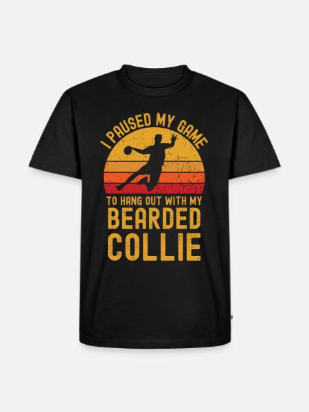 Handball and Bearded-Collie - Men's Premium Organic T-Shirt - black