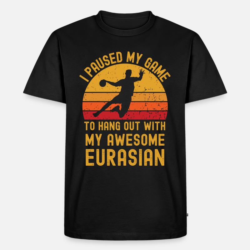 Handball und Eurasier - Männer Premium Bio T-Shirt - Schwarz