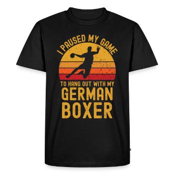 Handball et boxeurs allemands - T-shirt Premium bio Homme - noir - Devant - Nico (187cm)