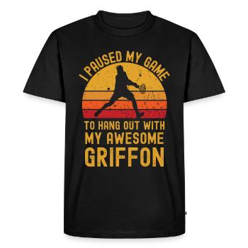 Tennis et Griffon - T-shirt Premium bio Homme - noir - Devant - Nico (187cm)