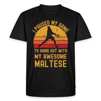 Tennis et maltais - T-shirt Premium bio Homme - noir - Devant - Nico (187cm)