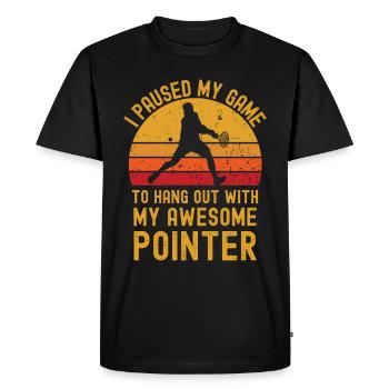 Tennis and Pointer - Men's Premium Organic T-Shirt - black - Front - Nico (187cm)