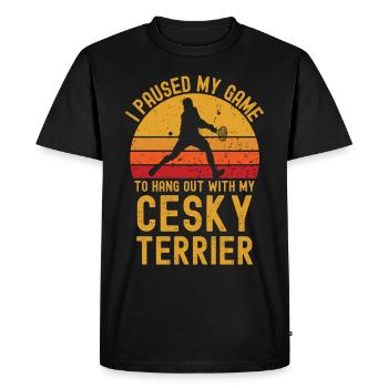 Tennis et Cesky Terriers - T-shirt Premium bio Homme - noir - Devant - Nico (187cm)