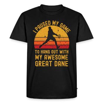 Tennis and Great Dane - Men's Premium Organic T-Shirt - black - Front - Nico (187cm)