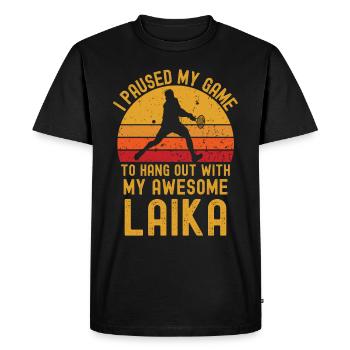Tennis and Laika - Men's Premium Organic T-Shirt - black - Front - Nico (187cm)