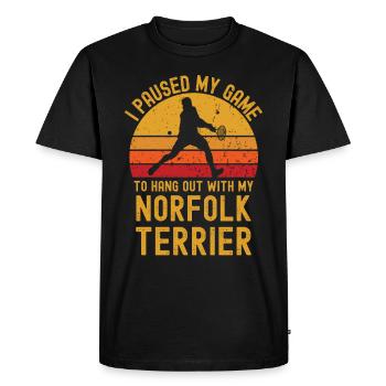 Tennis et Norfolk Terriers - T-shirt Premium bio Homme - noir - Devant - Nico (187cm)