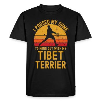 Tennis et terriers tibétains - T-shirt Premium bio Homme - noir - Devant - Nico (187cm)
