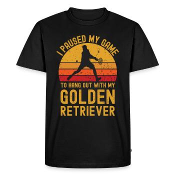 Tennis et Golden Retrievers - T-shirt Premium bio Homme - noir - Devant - Nico (187cm)
