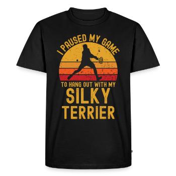 Tennis et Silky-Terrier - T-shirt Premium bio Homme - noir - Devant - Nico (187cm)
