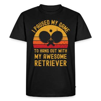 Tennis de table et retrievers - T-shirt Premium bio Homme - noir - Devant - Nico (187cm)